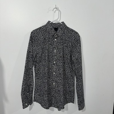 H&M Men's Floral Slim Fit Button Up Long Sleeve Shirt Size Medium