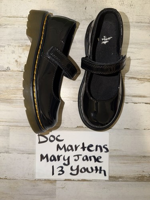 #ad Dr. Martens Kids Maccy Patent Leather Mary Jane Shoes Black Size 13 US lil kids $32.00