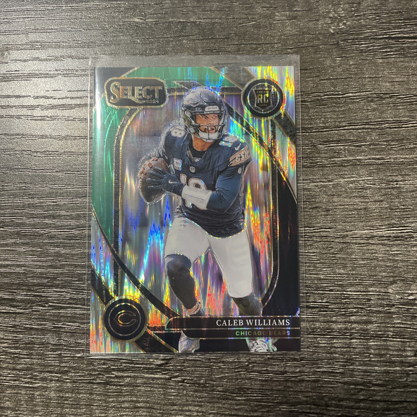 2024 Panini Select Caleb Williams Club Level #216 Black & Green Shock Prizm (RC)