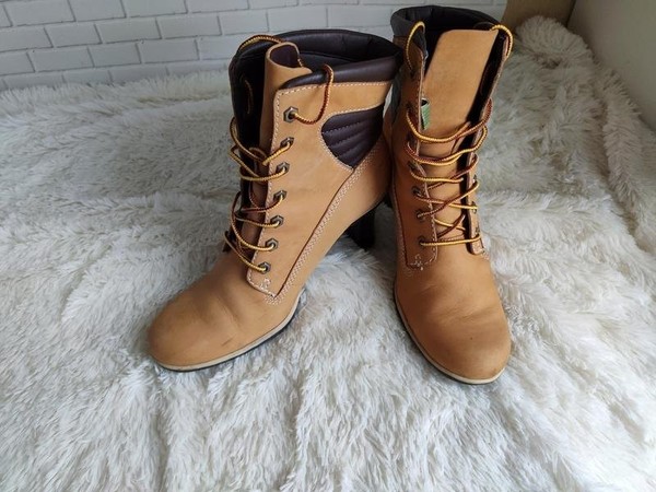 Women Timberland Boots Beige Leather 39 #NY88