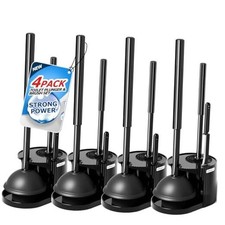 4Pack 3 in 1 Toilet Brush and Plunger Set,Toilet Bowl Brush Plunger Set,Toilet