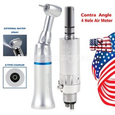 Air Motor 4Holes Dental Contra Angle Slow Speed Handpiece for NSK 1.6mm Burs US