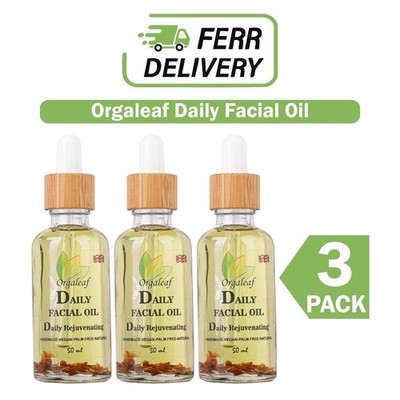 Puffio Orgaleaf Daily Facial Oil 50ml | Daily Rejuvenating Handmade - PACK OF 3
