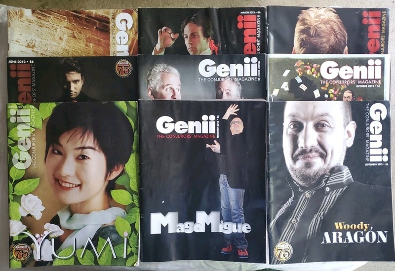 LOT OF 9 GENII: THE CONJURORS' MAGAZINE - JUNE 2012-DEC 2013 - NONCONSECUTIVE