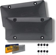 2-Pack License Plate Cover: Non-Transparent Shield, Weather & Scratch Resistant.