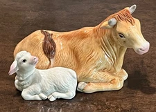 Fitz & Floyd Classics Oxen and Lamb Nativity Figurine Replacement Vintage 7 1/2"