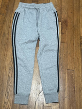 Adidas 3 Stripe Jogger Sweatpants CD2260 Grey Black womens sz XS NWT