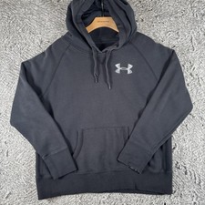 Under Armour Charged Cotton Storm Hoodie Men  s Large Black Coldgear Pullover Gym