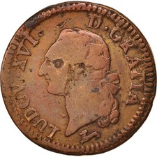 [#409571] Munten, Frankrijk, Louis XVI, Sol ou sou, Sol, 1785, Orléans, FR, Kope