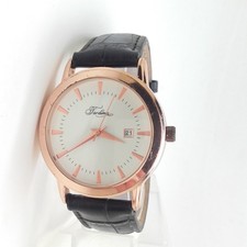 Stilvolle coole Quarz ansloge Herren Business Armbanduhr schwarzes Lederarmband