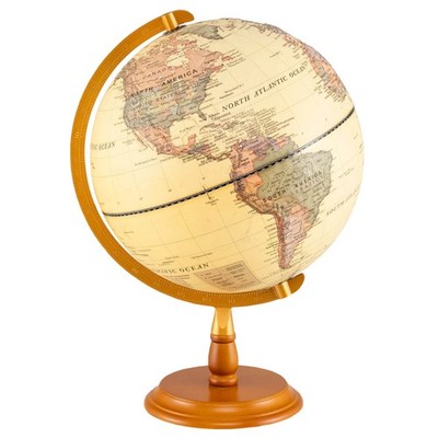 12  Illuminated World Globe w/Raised Relief LED Lights & Time Zone Non-Slip Base