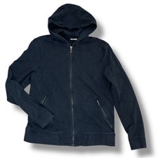Sudadera Lululemon Cremallera Completa Corte Cruzado Sudadera con Capucha Para Hombre Talla L Azul Marino Atlética