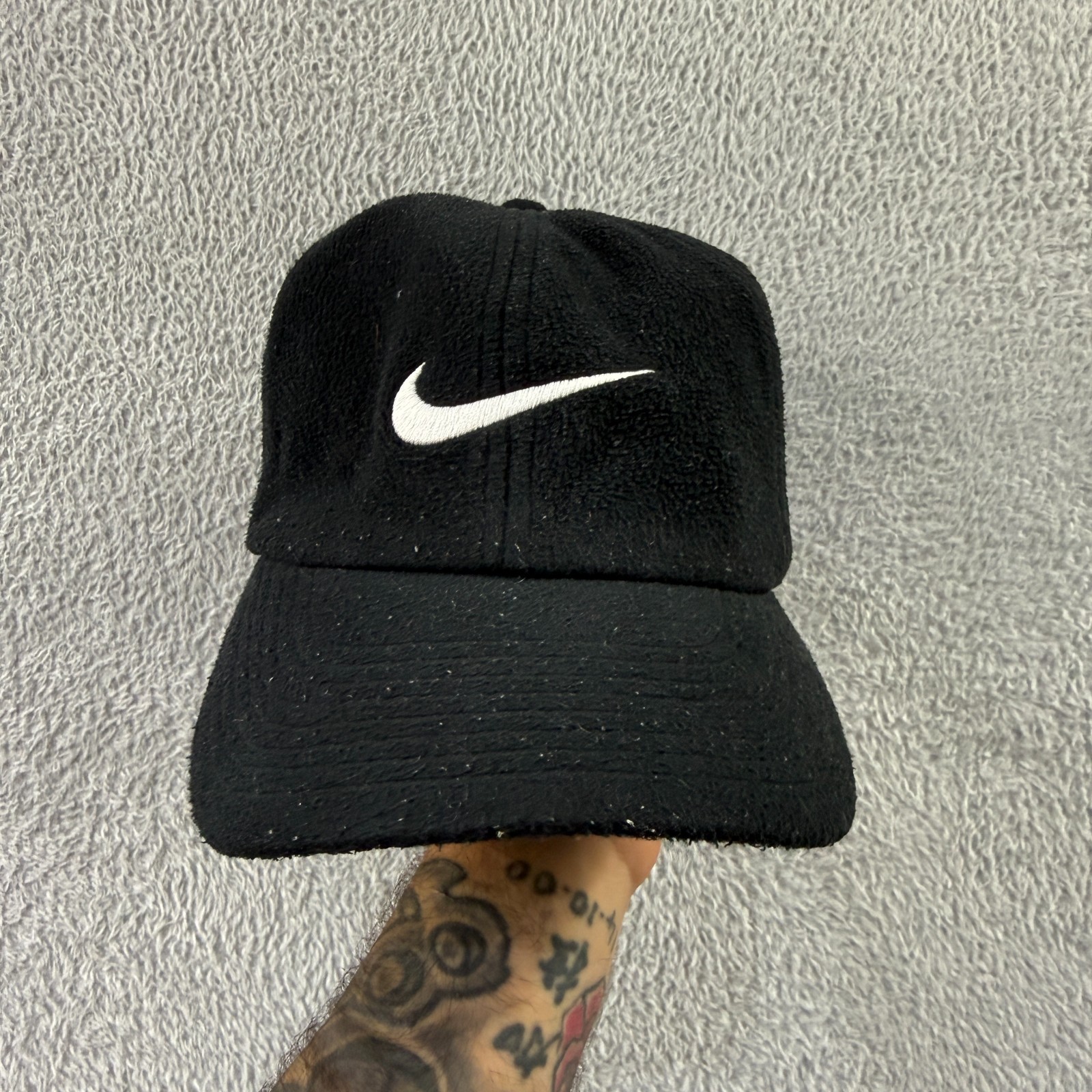 VTG Nike 90's Therma-FIT Black Fleece Ear Flap Adjustable Trapper Baseball Cap