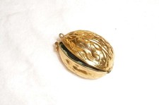 Ernest Steiner Etui Sewing Kit ~ Vintage 1930s Gold Tone WALNUT Thimble Pins