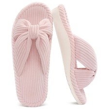 Women's Home Slippers With Arch Support Soft Sole Slides Cross Lacing House Slip