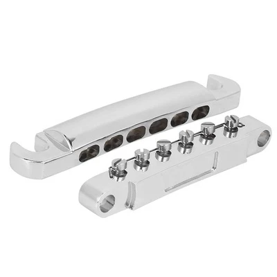 1 Jeu De Pont De Guitare Électrique Argenté En Alliage Zinc Pour Guitares à 12 - Photo 1/4