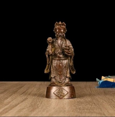 140g Bronze God of Wealth (Cai Shen) Statue Feng Shui Prosperity & Fortune 3¾''