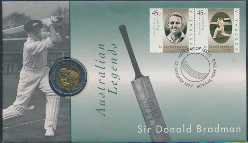 LS81264 Australia 1997 sir Donald Bradman cricket FDC numis letter used