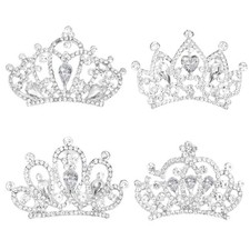 Mini Tiaras Crown with Hair Comb Mini Tiara Bulk Crown Princess Crystal Shiny...