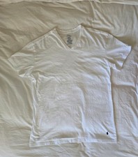 Polo Ralph Lauren Men's White V-Neck Slim-Fit T-Shirt SIZE XL