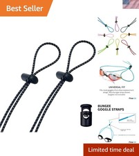 2-Pack Jet Black Goggle Strap Kit - Easy Install for Enhanced Swim Comfort