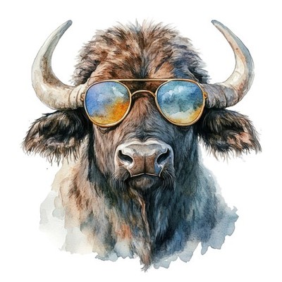 3x Sticker Büffel Bison Autoaufkleber 9x9cm USA Western Wildnis Tier Set