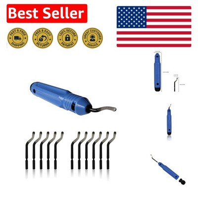Comfort Grip Deburring Tool Kit - 360° Rotation & 10 Durable Blades Included