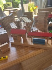 Brio & Brio Compatible Wooden Train Track and Vehicles Set