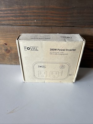 FOVAL 200W 12-110V USB AC Converter - Grey (18015-691)