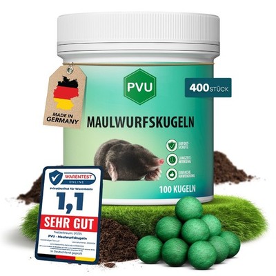 PVU Maulwurf Kugeln 4x100er Pack Vertreiber Abwehr gegen Maulwürfe Garten