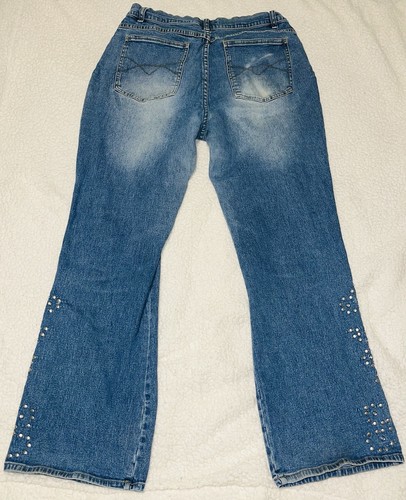 L.A. BLUES Wilshire Stretch Jeans Women's Size 12 STUDDED BELLBOTTOMS - Picture 2 of 11