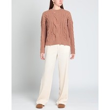 Pinko Dai Dai Sweater SIZE S Brown Distressed Knitted Ribbed Lightweight Italy