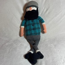 Pillowfort Lumberjack Pillow Buddy Target Plush Doll Beard Plaid Flannel Shirt