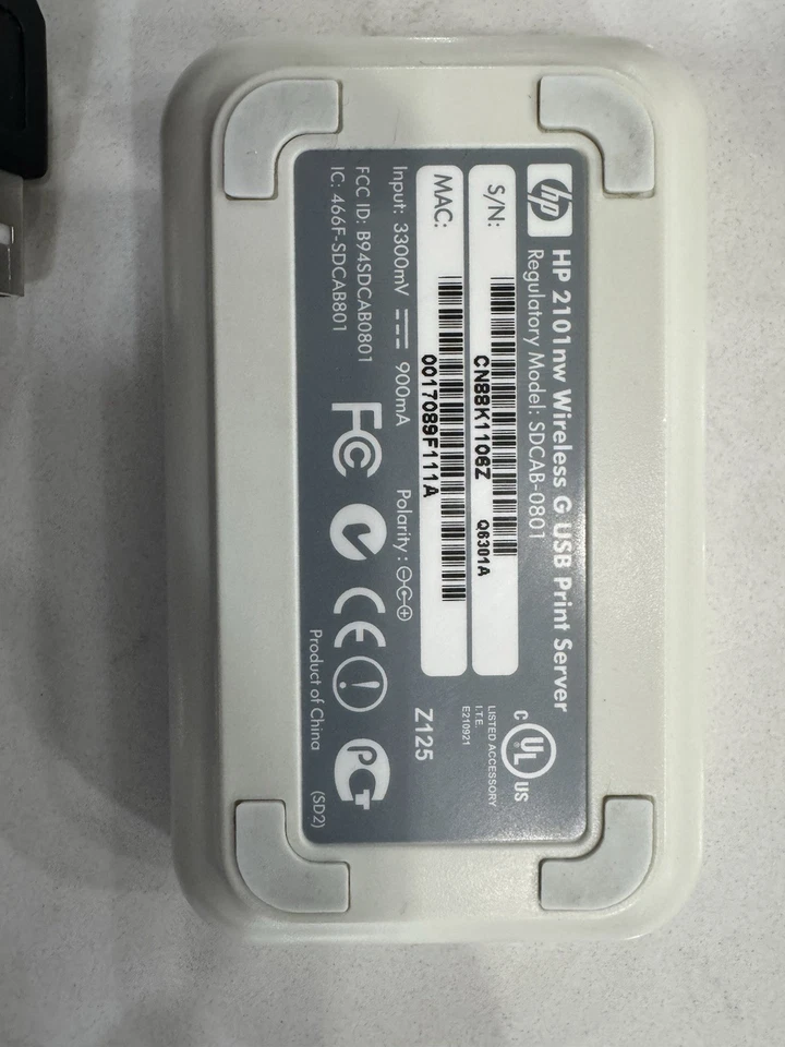 HP WIRELESS G USB PRINT SERVER 2101 NW - Image 3 of 3