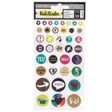 Vicki Boutin Color Kaleidoscope Puffy Stickers-Icon  Phrase - 3 Pack