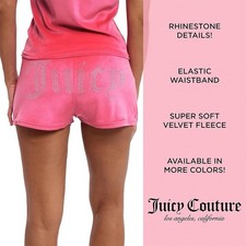 Juicy Couture Velvet Rose Bling Baby Size-L 2Pc Set Shirt Shorts Sleepwear.