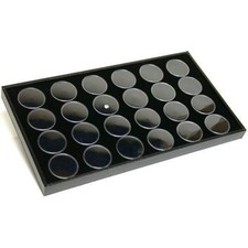 24 Black Foam Gem Jars with Jewelry Display Tray 14 3/4" x 8 1/4"