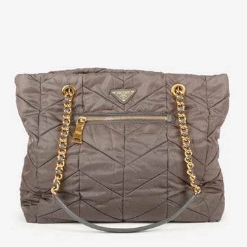 (Ebay live)  Prada Grey Nylon Tote GHW 10245