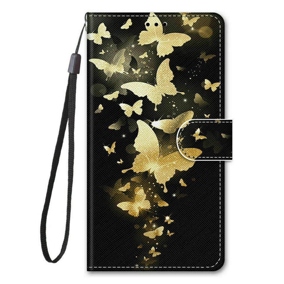 Funda tipo billetera abatible con mariposa para teléfono Samsung M31 Note 20 Ultra A80 A70E A60 A50 Foto 4 de 4