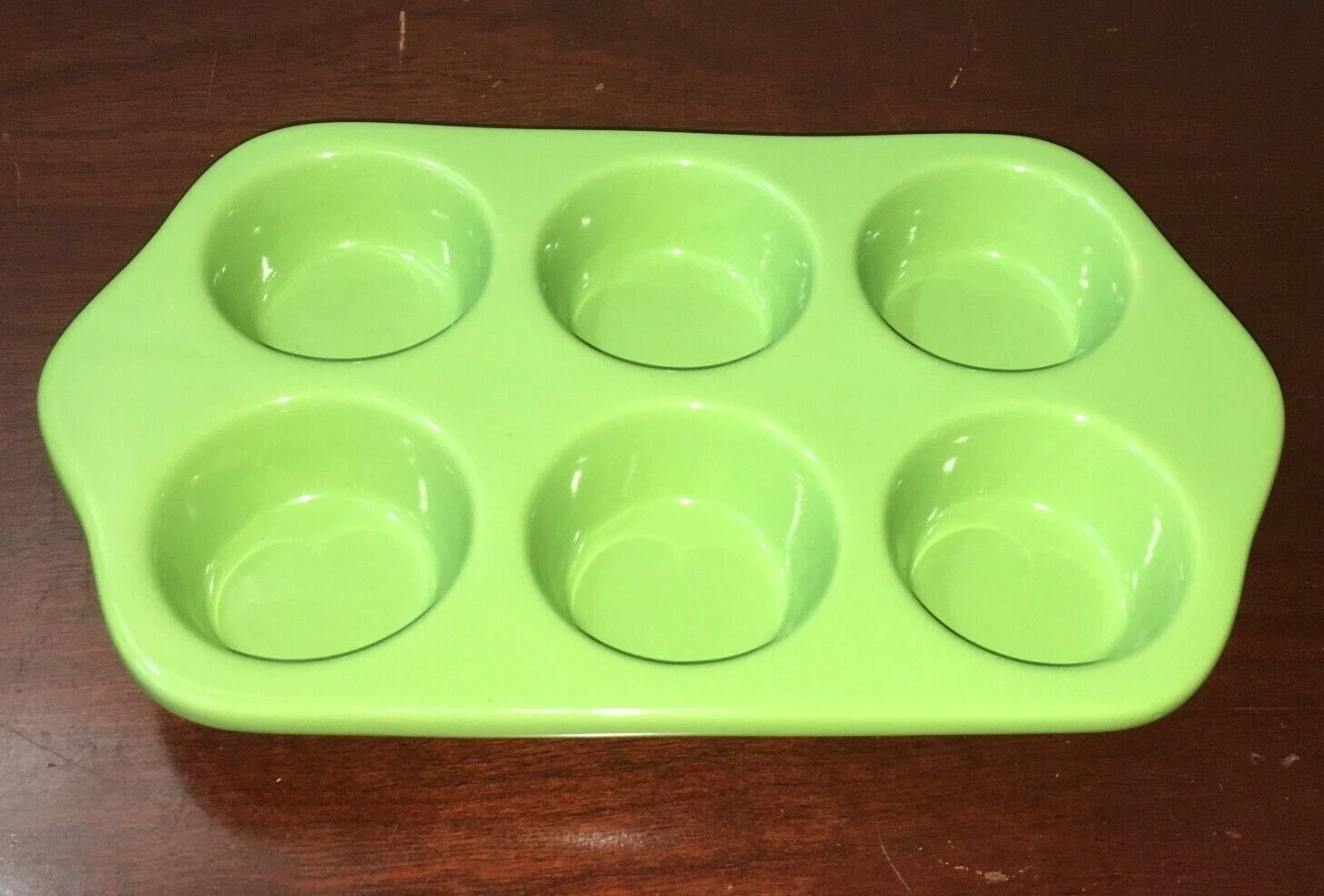 Certified International Green Ceramic Stoneware 6 Muffin Pan Oven To Table