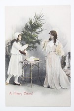 Christmas Tree Child PostCard Circa 1910s Made in USA Merry Christmas Card #145