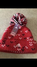 Adidas Unisex Chicago Blackhawks NHL Cuffed Pom Knit OSFA NEW NWT