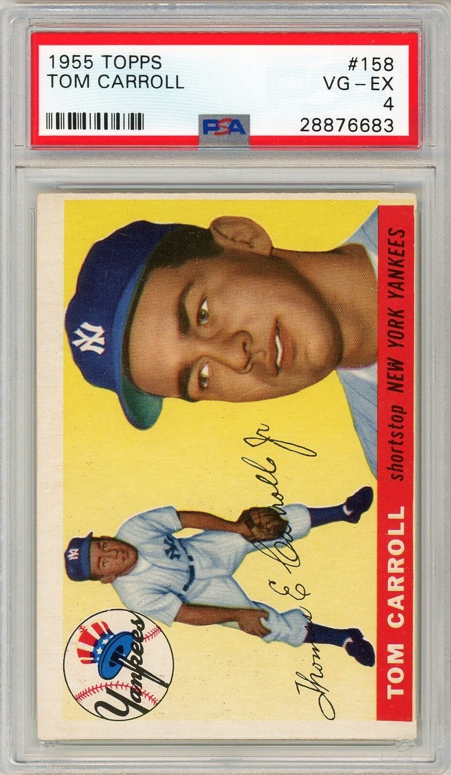 1955 Topps Tom Carroll Rookie #158 PSA 4 P1322