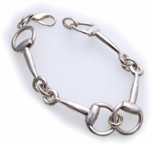ブレスレット Natural Leather Horseshoe / Bit Bracelet For Men & Women New Bracelet Horse Bit Genuine Silver 925 Solid Sterling