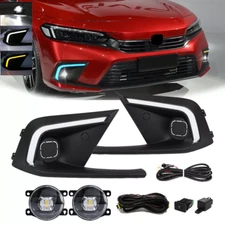For 2022 2023 2024 Honda Civic LED Daytime Running Light DRL Fog Lights Kits