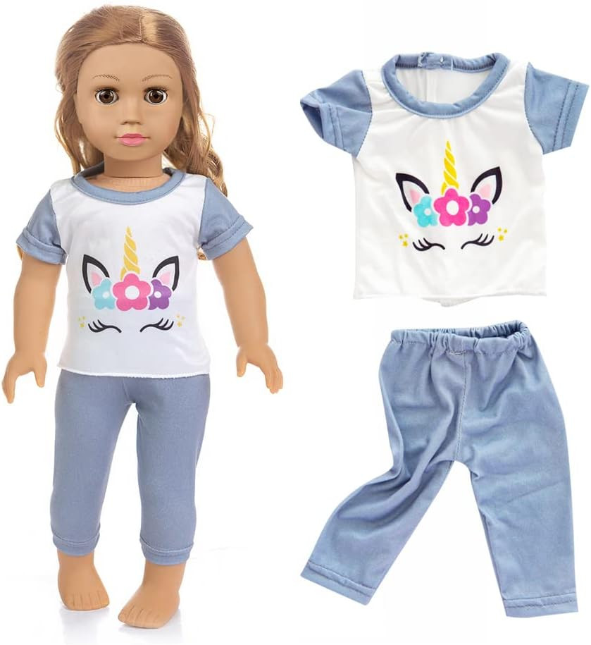 American 18 Inch Doll Clothes and Accessories,7 Outfits , Fits 18 Inch Dolls, Bi