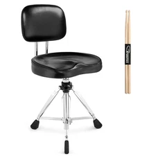Ktaxon Drum Throne with Backrest,Drum Stool Adjustable Height with 5A Drumsticks