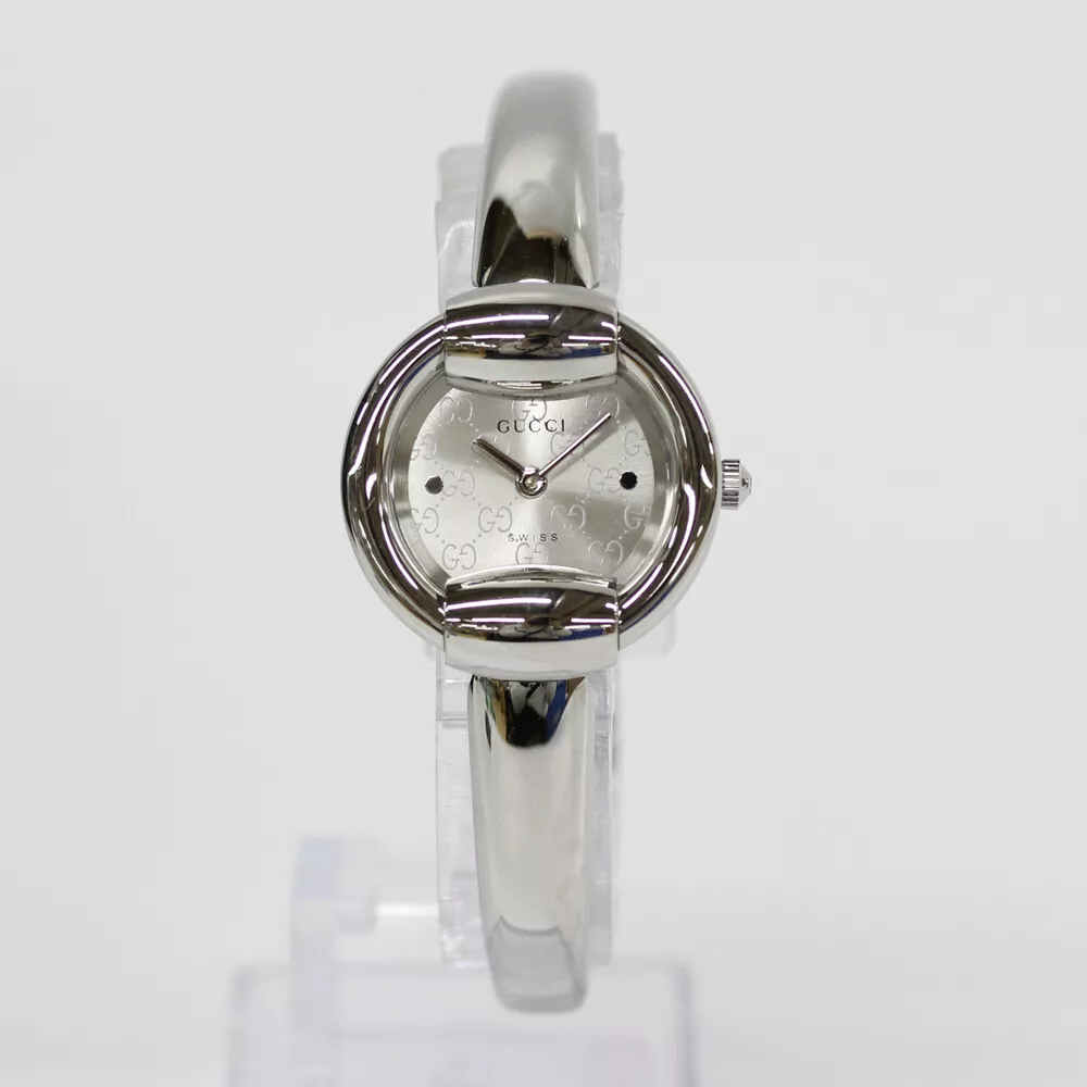 GUCCI 1400 YA014512 analogique quartz saphir cristal argent