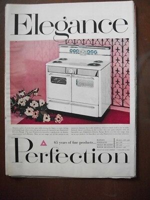 VTG 1953 Orig Magazine Ad PERFECTION Elegance Kitchen Stove Range Appliance