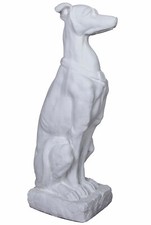 Windhund Skulptur Weiss Hundefigur Hauseingang Hund Statue Antik Hundeskulptur